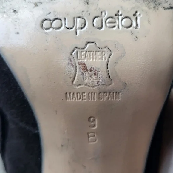 Coup D'Etat Chocolate Suede Tall Heeled Studded Zip Boots Size 9 B - Picture 8 of 11